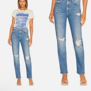 MOTHER Denim High Waisted Rider Skimp Jeans in Bloom and Doom Size 29